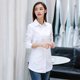 Velvet thickened white shirt women's long-sleeved early autumn and winter mid-length Korean style plus size women's pure cotton loose top