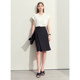 Amii2024 new summer style commuting asymmetric pleated skirt women's rose scent suit skirt little black skirt