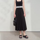 Amii2025 summer new solid color commuter style modal cotton high elastic loose long A-line skirt
