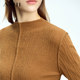 AMII semi -high -necked wool blending sweater 2024 autumn new slim top jacket cover finger texture sensory sweater
