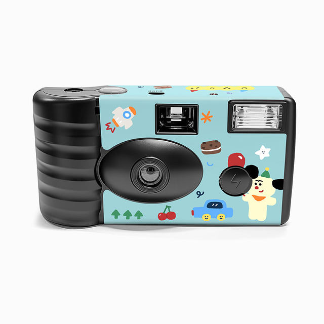 
Disposable film camera half-club illustration point and jackal film roll in the door camera with flash student birthday gift