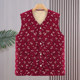 Mother's vest floral corduroy plus velvet thickened autumn and winter clothing middle-aged and elderly women's vest warm waistcoat
