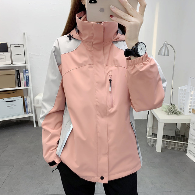90Kg Can Wear Windproof, Waterproof and Warm Autumn and Winter Two-in-one Detachable Two-piece Outdoor Mountaineering and Skiing Female Jacket