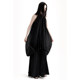 APOZi collection simulated pottery series new Chinese style black double layer sleeveless halterneck jellyfish bud dress
