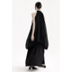APOZi collection simulated pottery series new Chinese style black double layer sleeveless halterneck jellyfish bud dress