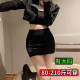 Large -size fat mm elastic bag hip skirt tight -fitting gray skirt summer women sexy pure A -line skirt super short skirt