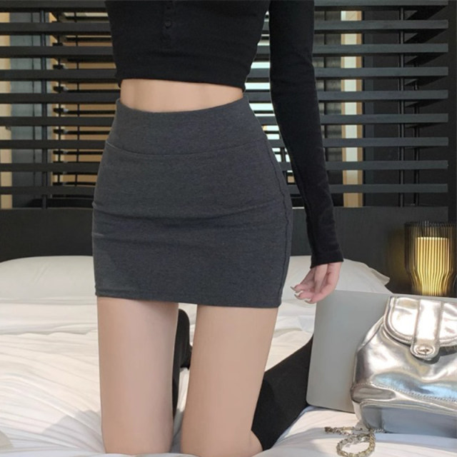 Summer sexy hot girl straight skirt for women in spring large size fat mm high waist slim and elastic hip-packing skirt