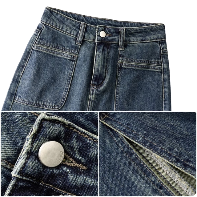 Cement grey casual denim half-length skirt for women in spring and autumn 2025 new high-waisted slimming hip-covering skirt
