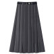 2024 new front and rear pleated suit skirt for women in autumn and winter retro high waist drooping slim pleated midi skirt
