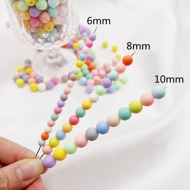 DIY children's weaving women's colorful candy earrings and accessories homemade straight hole bead acrylic accessories hand-painted
