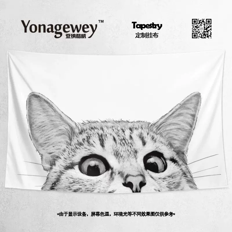 特写可爱黑白猫咪头波斯猫短毛猫金吉拉猫墙布海报