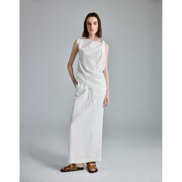 CHICC3 heavyweight light and cool linen Jingshe style handmade knot-shaped sleeveless top