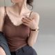 La Chapelle beautiful back lace small suspender vest for women in summer, outside, inside, chest pad integrated base V-neck top
