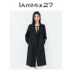 IAmMIX27 spring high-end windbreaker coat women's mid-length over-the-knee classic retro British style black coat