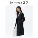 IAmMIX27 spring high-end windbreaker coat women's mid-length over-the-knee classic retro British style black coat