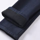 Middle-aged and elderly women's jeans, winter mom pants, thickened velvet, outer wear straight pants, high-waisted elastic granny pants