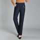 Middle-aged and elderly women's jeans, winter mom pants, thickened velvet, outer wear straight pants, high-waisted elastic granny pants