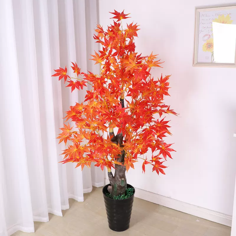 仿真植物盆栽枫树室内装饰假花盆栽假花客厅摆件家居装饰