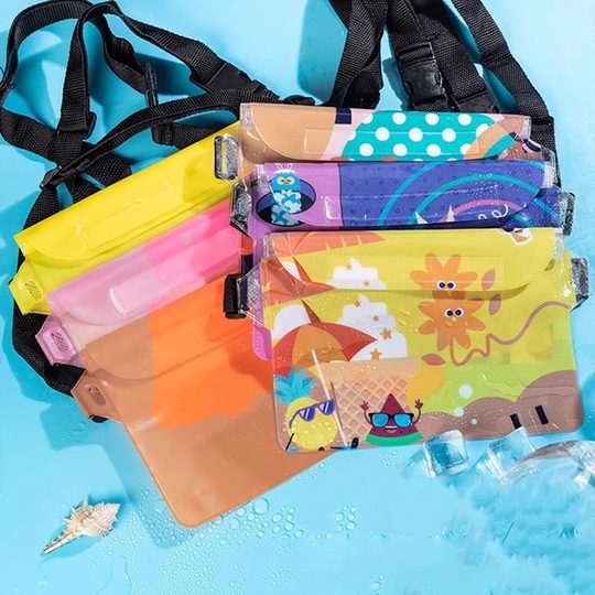 Large waterproof mobile phone bag, touchable swimming, diving and amusement park protective cover, rafting equipment, large-capacity sealed bag