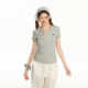 Cyni basic versatile embroidery logo Henry leads T -shirt short -sleeved top female fashion slimming slimming niche design
