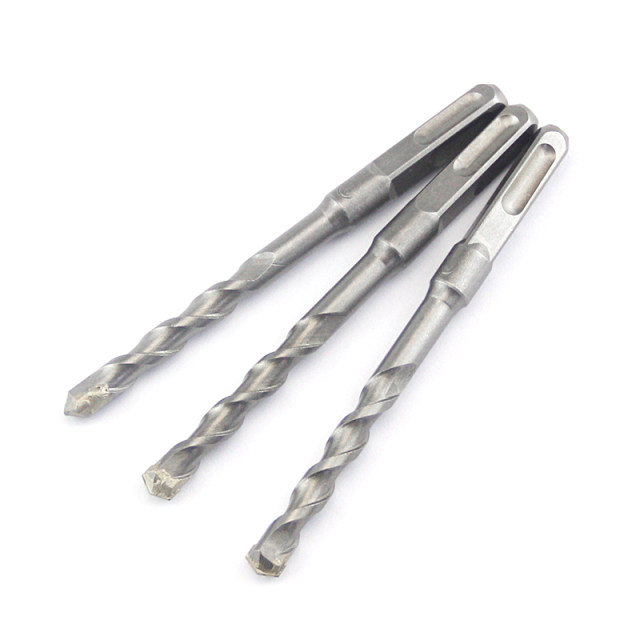 Impact drill bit, electric hammer drill bit, square handle, four pits, round handle, two slots, extended through-wall concrete opening drill 6mm-12mm