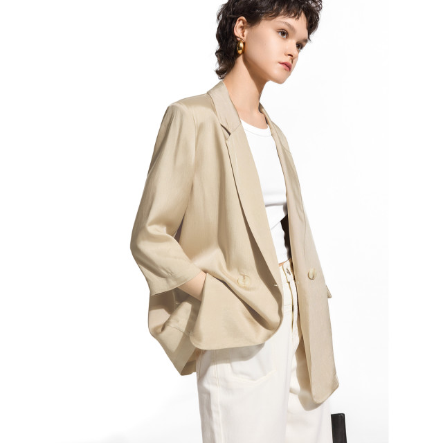 Besini French retro temperament slim suit jacket women's 2025 summer new design suit top