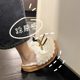 Bow cotton slippers for women in winter, warm and non-slip indoor home 2025 new fur slippers for winter