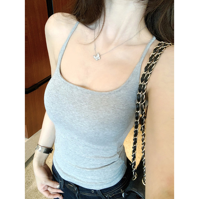 JustQin2025 new sexy suspender top slim and beautiful back shirt for women