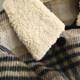 Mystery + lamb fur lapel coat for women 2024 winter Korean version retro plaid loose small short wool coat