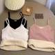 Autumn and winter warm cotton vest women's inner wear base layer plus velvet thickened cold-proof student Korean style small sling outer top