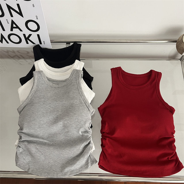 Korean version is thin, pure desire, font sports suspender vest, female chest pad, bottoming, wearing American hot girl sexy