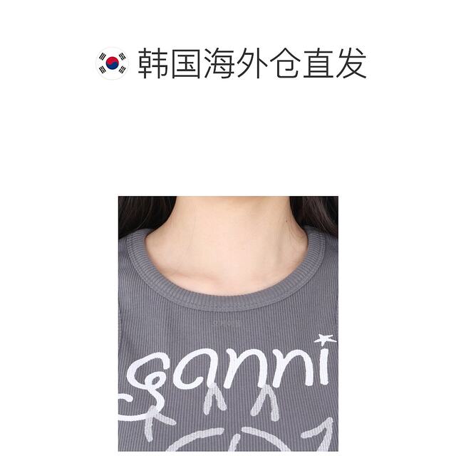 Korea Direct Mail Ganni Pattern Robe Sun Vest Women's sleeveless upper T3782 490
