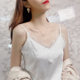Eyelasse lace V -neck satin suspender vest female summer with a suit with bottom ice silk white acetic acid top
