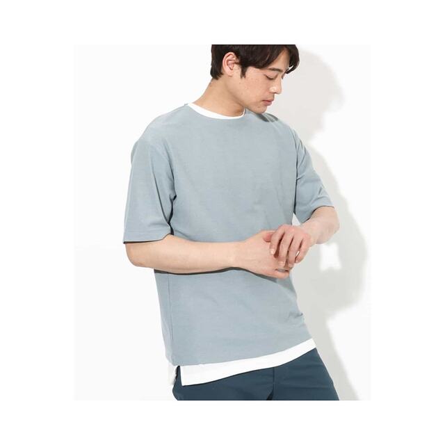 
Japanese direct mail a.v.v men's lightweight stand-up collar short-sleeved T-shirt + sleeveless inner suit KHKGV35044