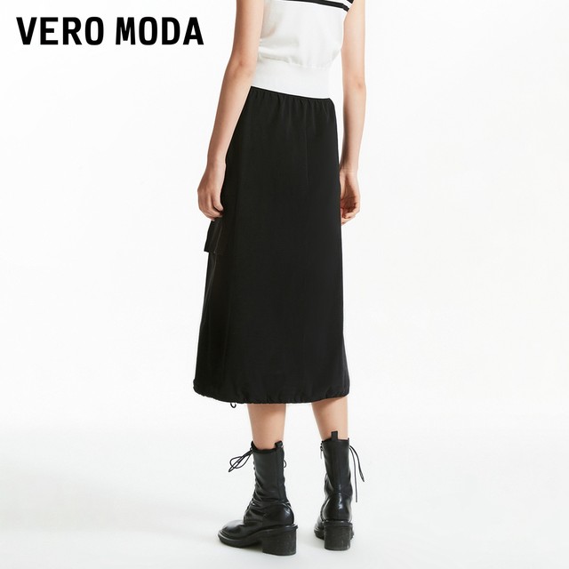 Vero Moda Outlet Skirt in autumn and winter new elastic waist A-line functional drawstring personalized street leisure