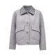 Vero Moda Outlet Woolen Jacket Women's 24 New Winter Spliced ​​PU Collar Bat Sleeve Top 324427001