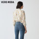Vero Moda Outlet top for women spring and autumn new sweet age-reducing bow printed quarter-sleeved short shirt