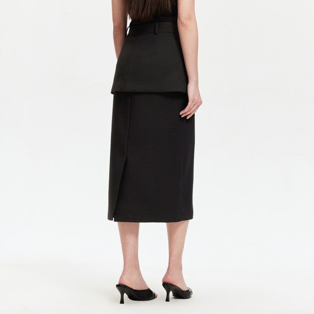 Vero Moda Outlet Skirt 2025 Summer New Shopping Mall same style decorative solid color straight commuting