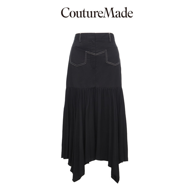 Vero Moda Outlet Skirt in summer new high-waist A-swing spliced ​​pleated skirt for commuting women versatile trend