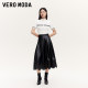 Vero Moda Outlet Skirt New Summer PU Hollow Floral Pattern A-shaped Mid-length Umbrella Skirt is popular
