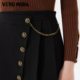 Vero Moda Outlet Skirt for Women in Summer New High Waist A-Swing Asymmetric Short Skirt Fashion Commuting Versatile