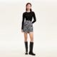 Vero Moda Outlet Skirt in summer new high-waist A-version tie-dye misplaced splicing temperament short skirt is popular