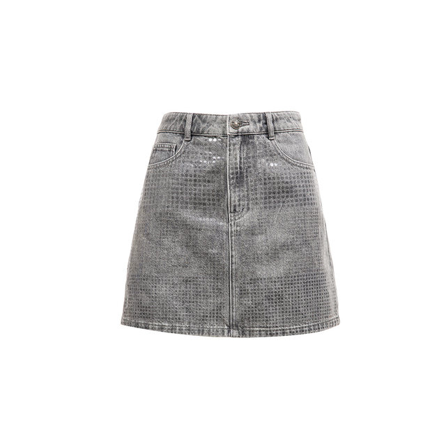 Vero Moda Outlet Skirt in summer new A-line high-waist retro modern shiny versatile short skirt trendy