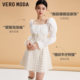 Vero Moda Ora dress in autumn and winter new waist -collar bubble sleeve splicing sweet style tattoo girl
