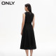 ONLY Summer Temperament Versatile Round Neck Mid-Length Solid Color A-line Dress for Women