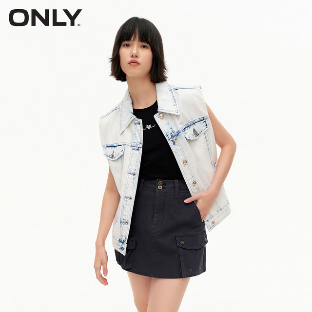 Autumn and winter boyfriend style lazy and versatile sleeveless short cardigan denim vest for women