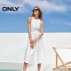 ONLY Outlet 2025 summer new French shoulder-cut design printed halter neck oil painting skirt midi skirt dress for women