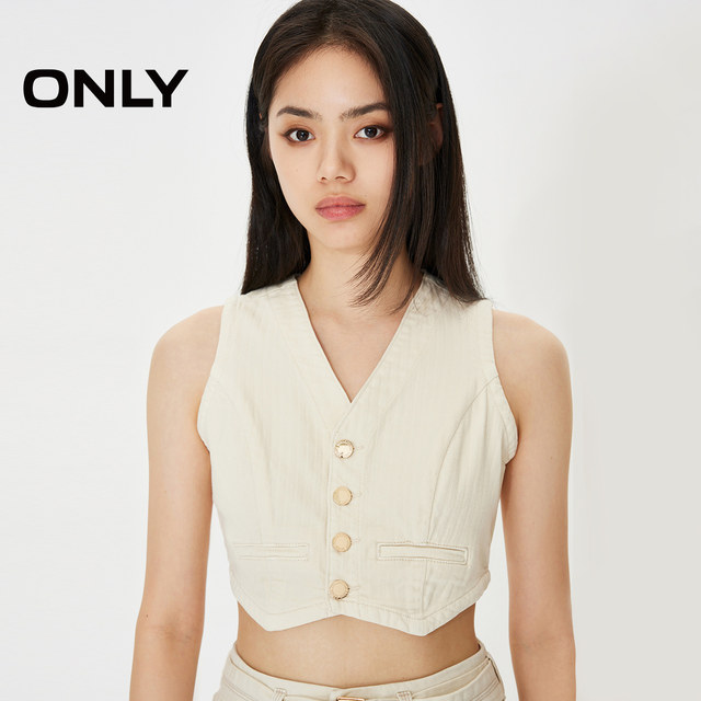 Summer fashion design sleeveless short cardigan denim vest for women