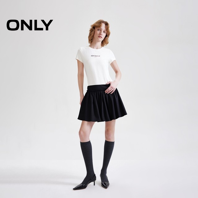 ONLY Outlet 2025 summer new versatile sweet and cool design short skirt fluffy skirt women