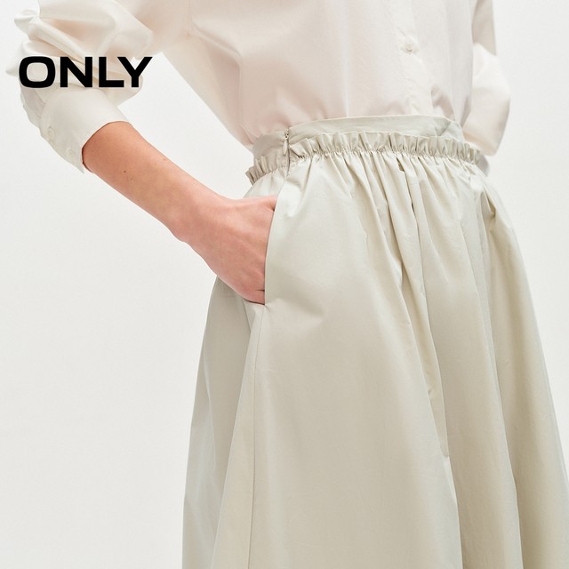ONLY Summer Fashion Casual Solid Color Pocket Mid-length Skirt Umbrella Skirt Skirt Women
